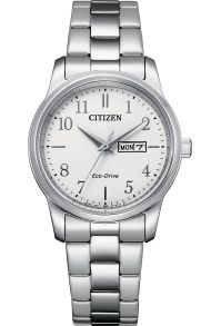 Citizen Eco-Drive damklocka med klassisk vit urtavla | EW3260-84A