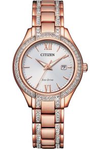 Citizen Silhouette Crystal damklocka med Eco-Drive och kristaller i rosé PVD | FE1233-52A