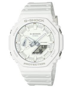 Monochrome Series G-Shock med vit Carbon Core Guard och bioharts | GA-2100-7A7ER