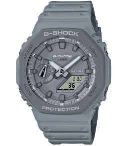 Grå jordtonad G-Shock med analog-digital display och robust boett | GA-2110ET-8AER