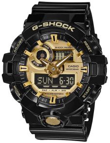 Svart och guld ana-digi G-Shock med exklusiv design | GA-710GB-1AER