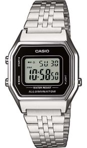 Liten digitalklocka i svart och silver - Casio LA680WEA-1EF
