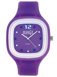 Lila klocka med fyrkantig boett - Mango Tutti Frutti Purple A75102-3PU