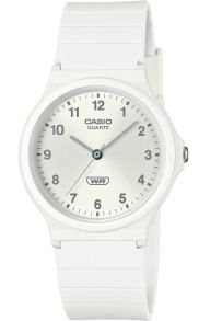Vit urtavla Casio med biohartsband och minimalistisk analog design | MQ-24B-7BEF