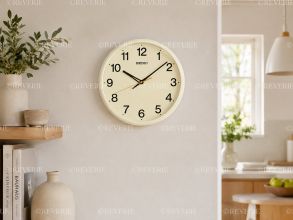 Seiko krämfärgad väggklocka 30x5cm