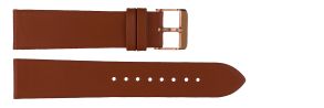 Brunt läderarmband - Carrie Taylor Caramel Leather Strap (20mm) Rosegold