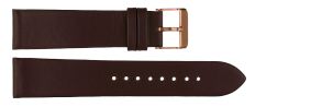Brunt läderarmband - Carrie Taylor Brown Leather Strap (20mm) Rosegold