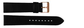 Svart läderarmband - Carrie Taylor Black Leather Strap (20mm) Rosegold
