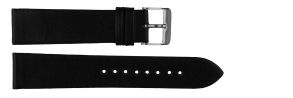 Svart läderarmband - Carrie Taylor Black Leather Strap (20mm) Silver