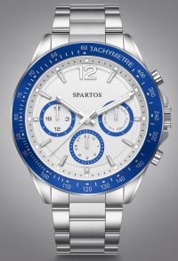 Herrur i stål med blå detaljer - Spartos Classic SPW007604