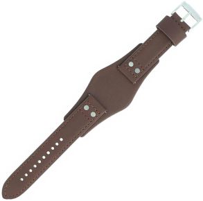 Brunt läderarmband - Leather strap for Fossil Grant CH2565-S