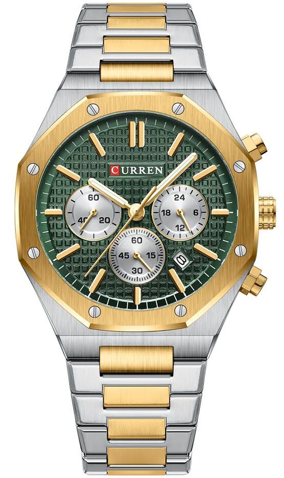 Curren 844005 Guld silver rostfri stål herrklocka