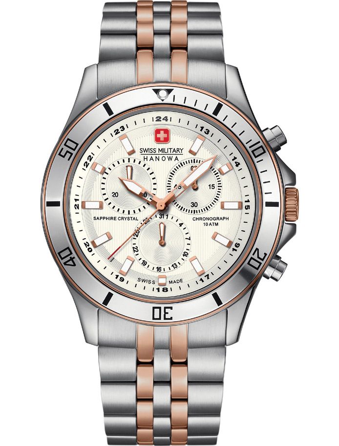 Swiss Military Hanowa Flagship Chrono Herrklocka med roséguldiga
