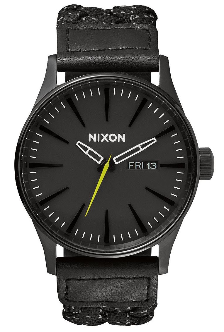 Nixon Sentry Leather Black Reflective Woven A105-1941 Grå
