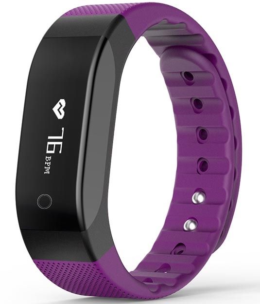 Fitness-tracker med optisk pulsmätare - SMA Coach Purple - Lila gummi ...