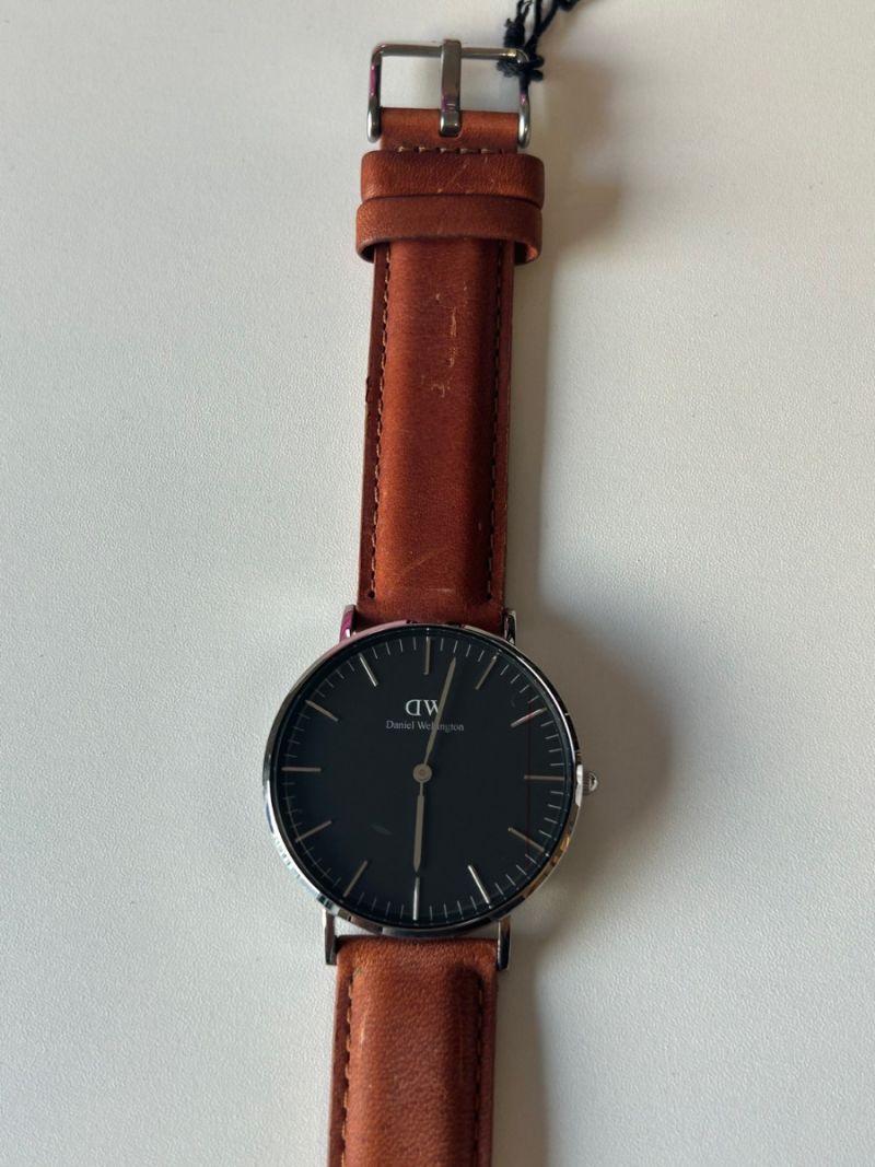 Daniel Wellington Classic Durham Black Dial Brown Leather Strap Watch For Women - DW00100142