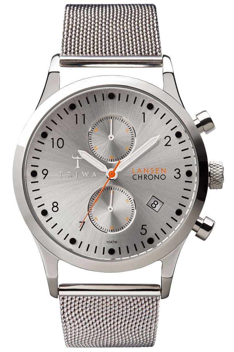 Triwa Stirling Lansen Chrono Mesh LCST102 RIP Silver rostfri