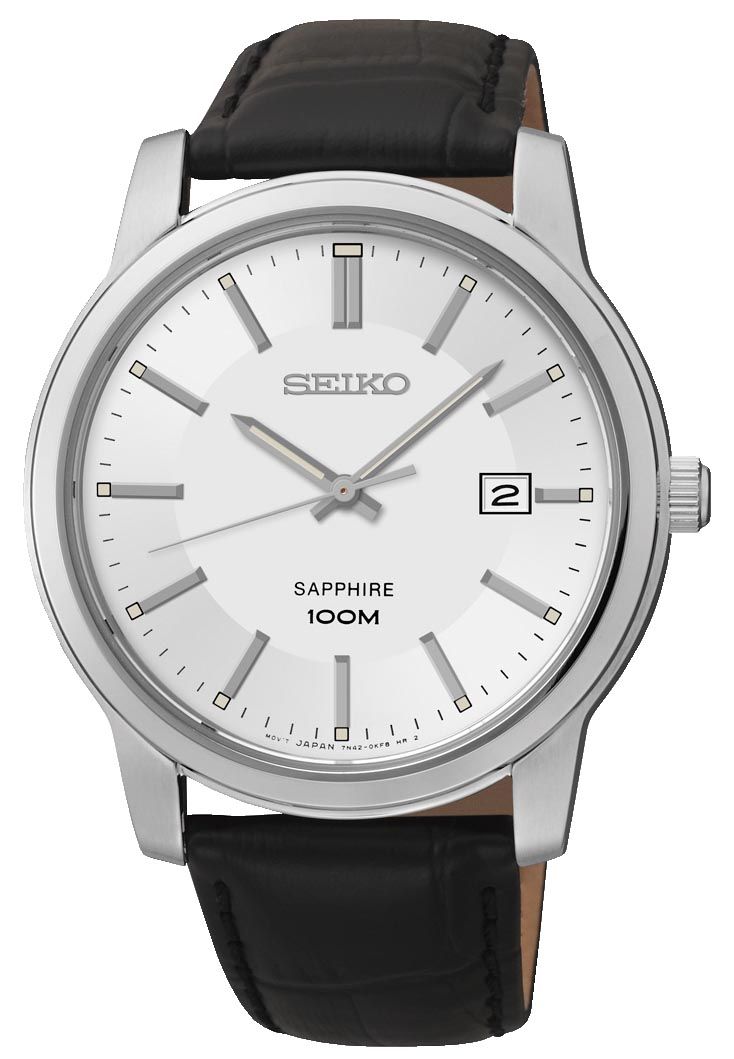 Seiko sapphire 100m leather online