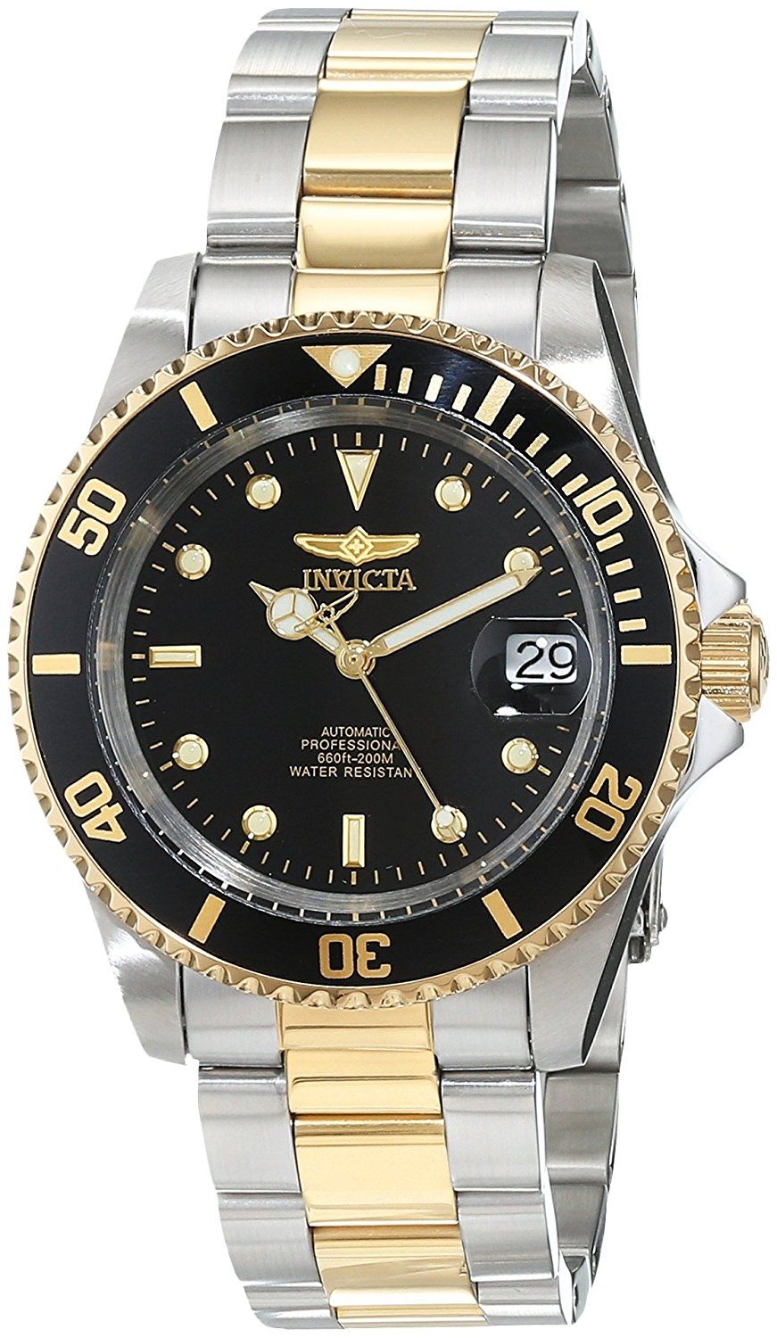 INVICTA 腕時計 クォーツ クロノグラフ PRO DIVER 40681 Invicta Pro Diver Automatic Black Dial Men's Watch, Yellow