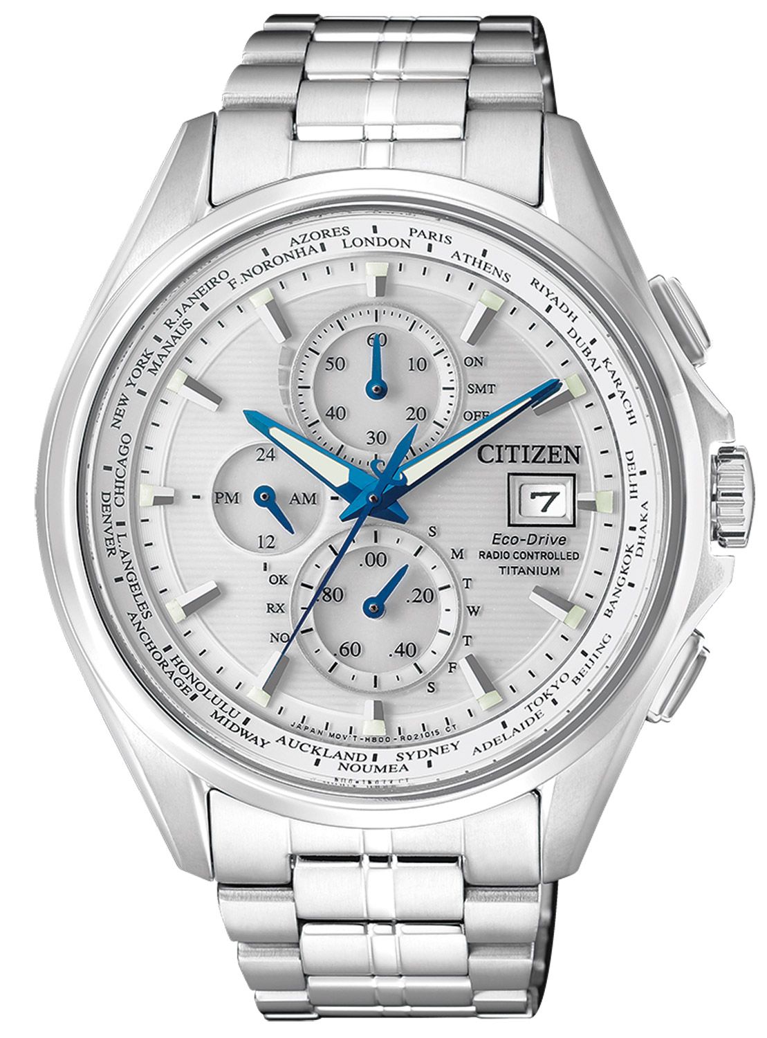 Titan-herrur med automatisk tidssynkronisering Citizen Eco-Drive