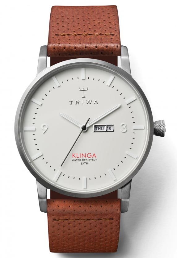 Triwa Dawn Klinga Brun läder damklocka herrklocka