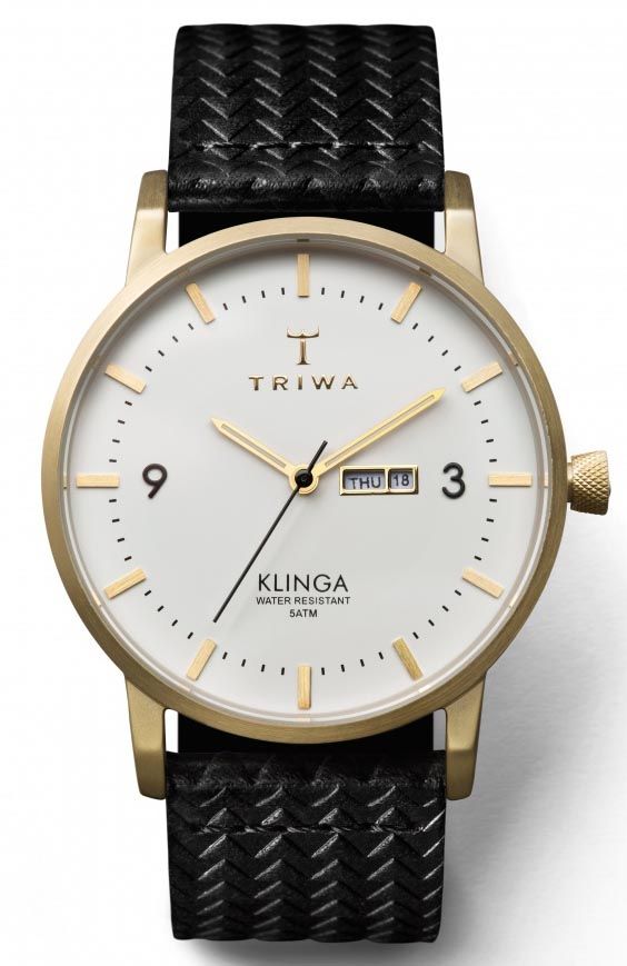 Triwa Ivory Klinga Klocka med guldig boett och svart