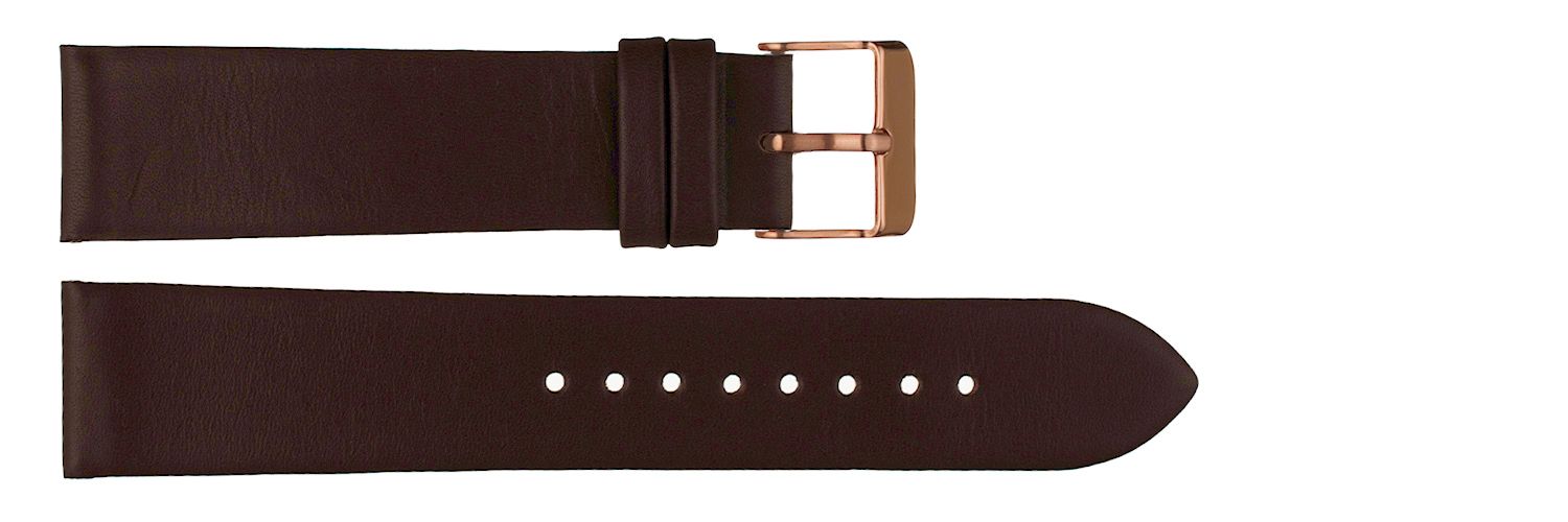 Brunt läderarmband - Carrie Taylor Brown Leather Strap (20mm