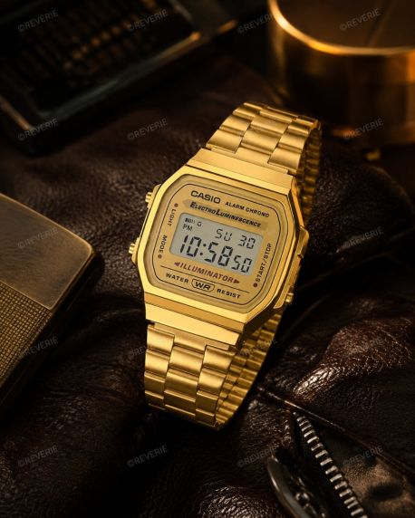 Casio guldfärgad retro digitalklocka unisex 36mm