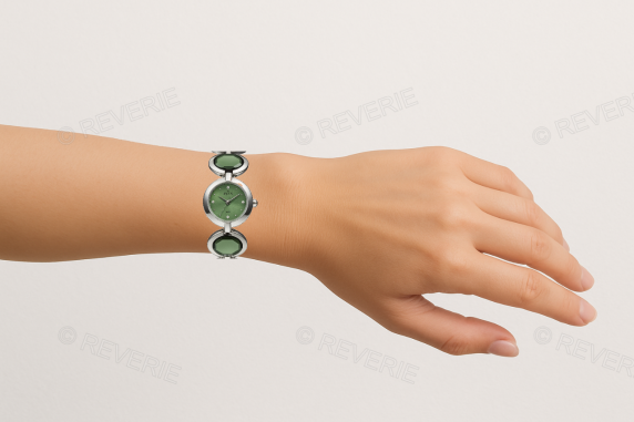 Smycke i silver och grönt - Inex Silver Green A58779S12