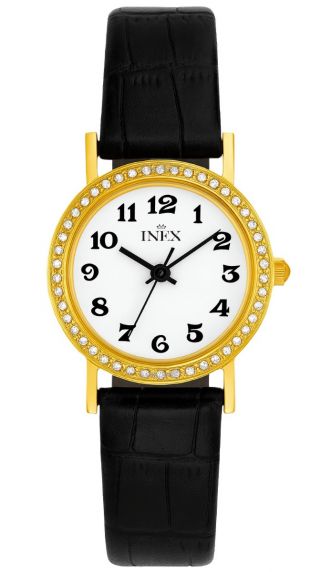 Läderarmbandet är svart - Inex Ladies Gold/White A69399D0A