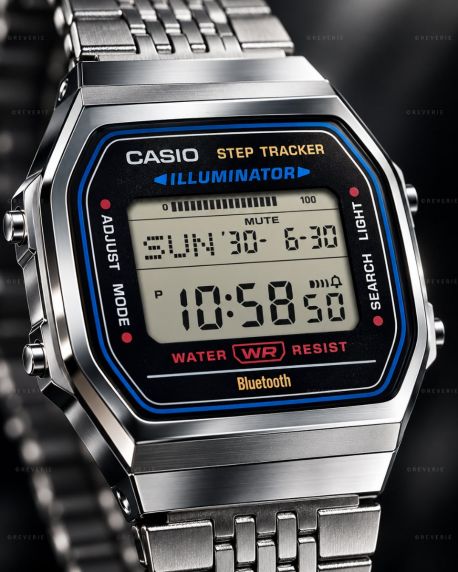 Casio digitalklocka i stål med Bluetooth i 38mm