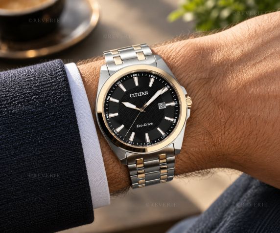 Tvåfärgad Citizen herrklocka i stål med solenergi och safirglas i 41mm