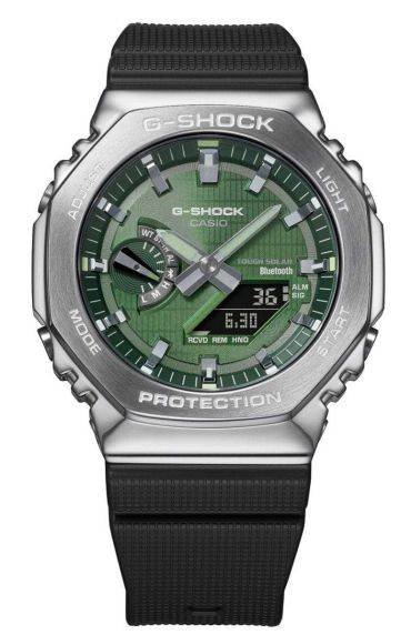 Smart Solar G-Shock med grön metall och miljövänlig ansluten design | GBM-2100A-1A3ER