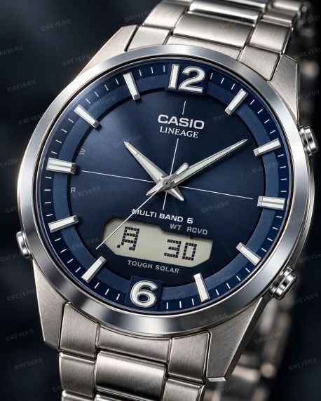 Casio herrklocka i titan med solenergi, radiostyrning och safirglas i 40mm