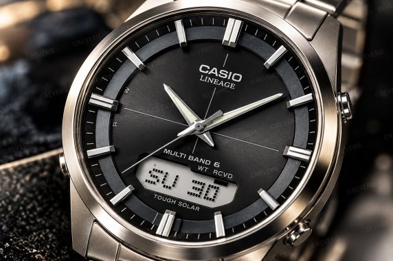 Casio herrklocka i titan med solenergi och radiostyrning 40mm