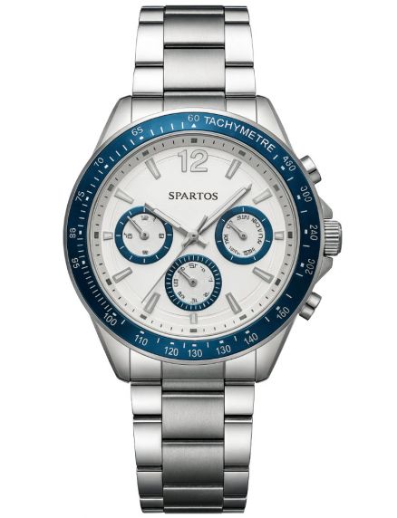 Herrur i stål med blå detaljer - Spartos Classic SPW007604