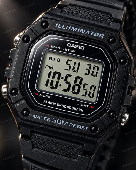 Svart Casio digital sportklocka för herr i 43mm
