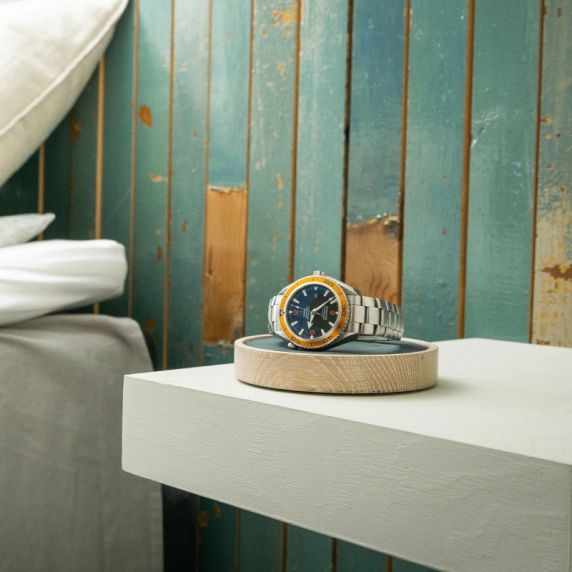 MORELUND Watchmat in Natural Wood/Green Leather MO2300