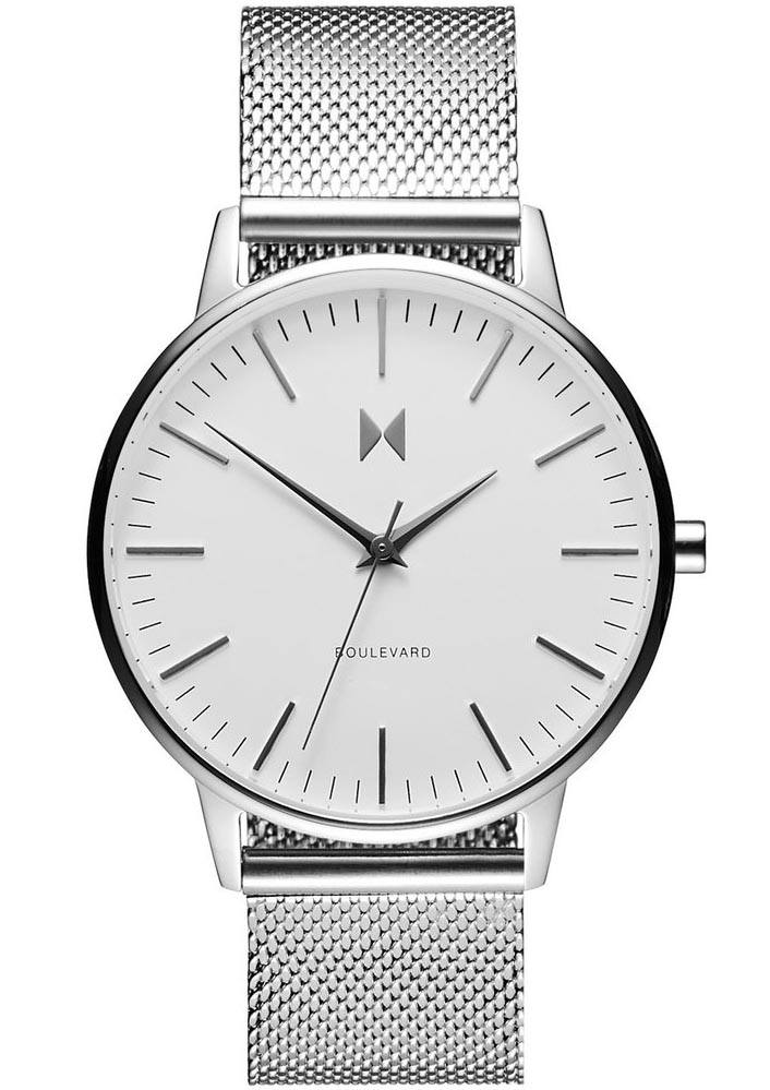 Klassiskt damur i stål - MVMT Boulevard Venice D-MB01-S - Quartz - Silver - Damklocka - Mesh - Härdat mineralglas