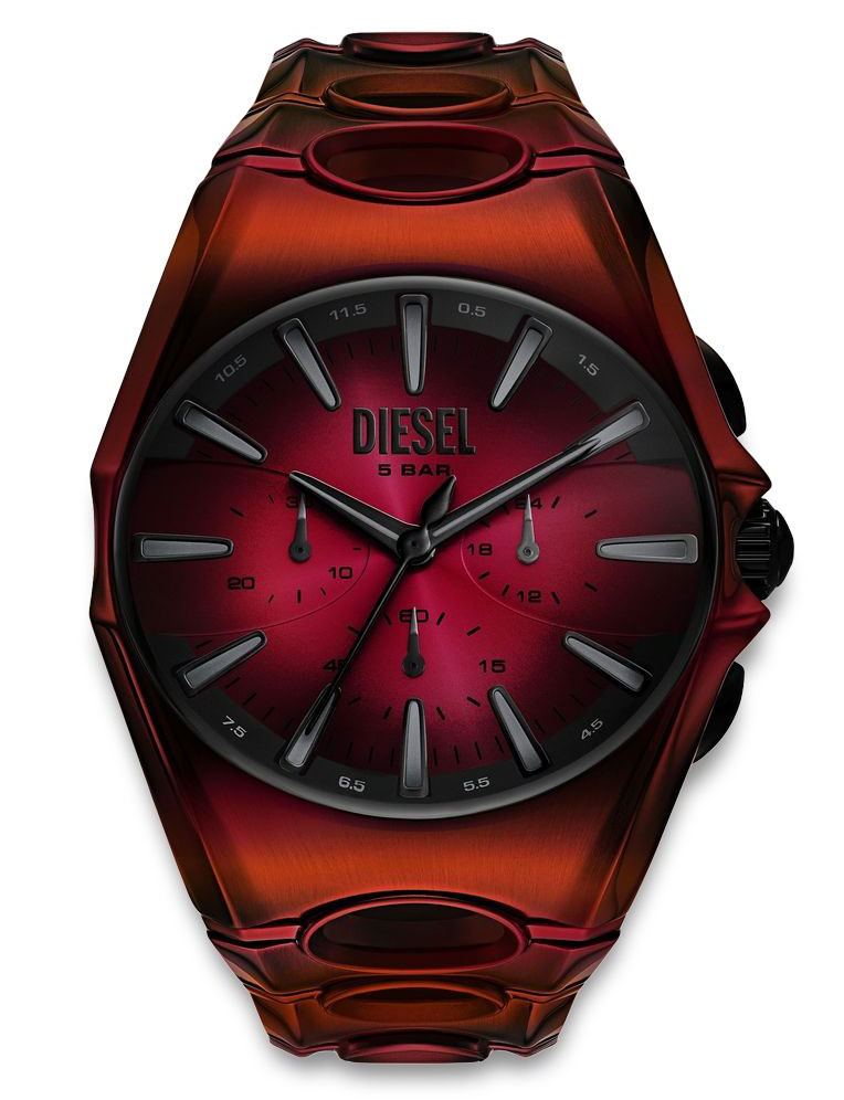 Diesel D-Curve DZ4693 - Quartz - Röd - Herrklocka - Rostfri stål - Härdat mineralglas