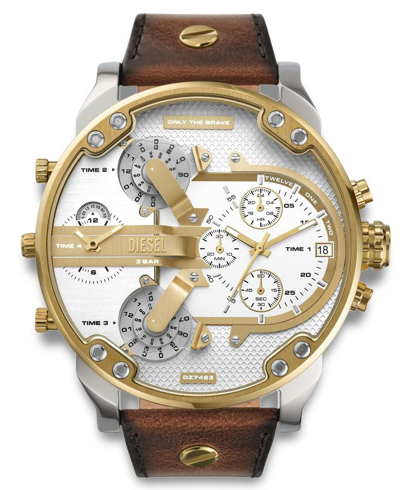 Diesel Mr. Daddy 2.0 DZ7483 - Quartz - Silver - Herrklocka - Läder - Härdat mineralglas