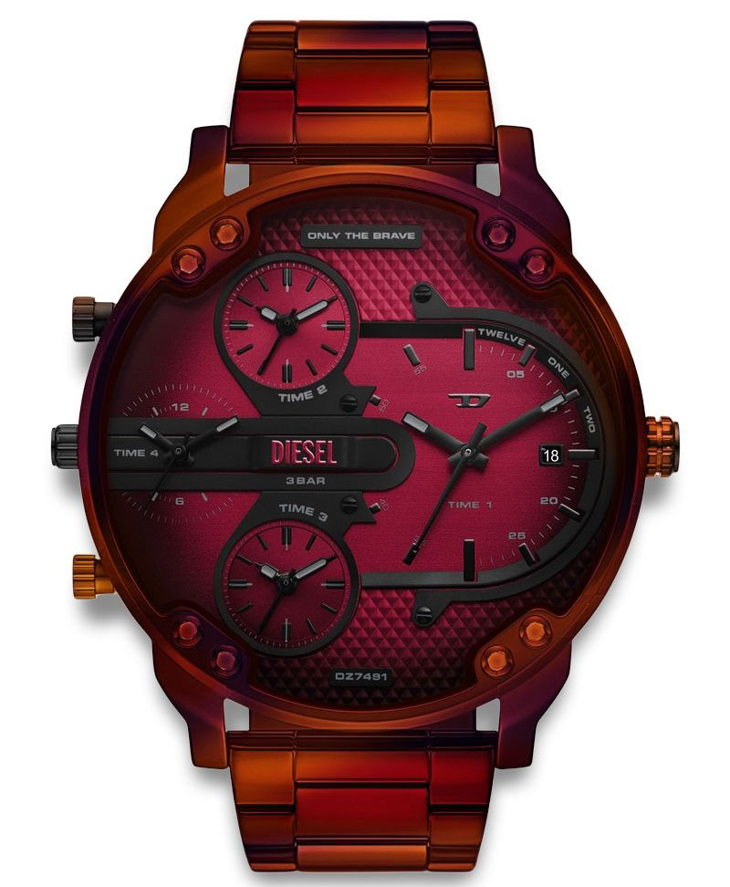 Diesel Mr. Daddy Slim DZ7491 - Quartz - Röd - Herrklocka - Rostfri stål - Härdat mineralglas