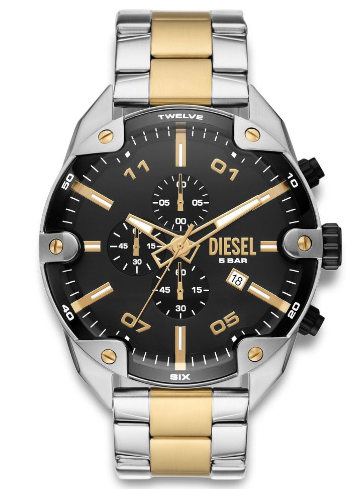 Diesel Spiked DZ4627 - Quartz - Silver - Herrklocka - Rostfri stål - Härdat mineralglas