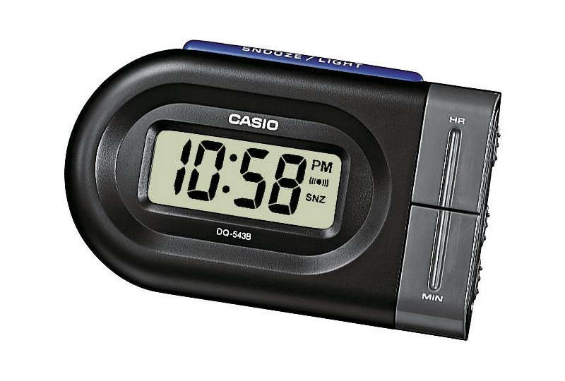 Casio | Digital väckarklocka med LED-bakgrundsbelysning och 12 månaders batteritid | DQ-543B-1EF - - Svart - Unisex - -