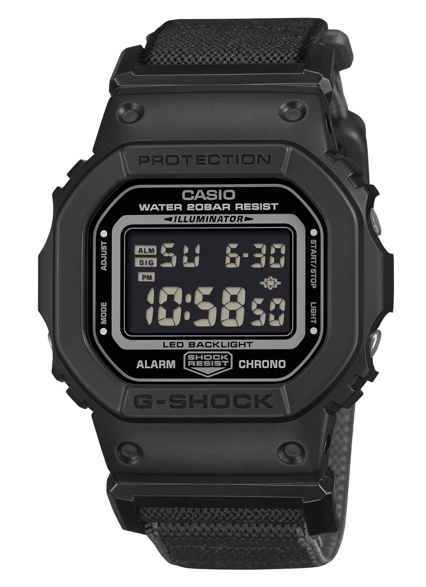 Casio G-Shock Digital 5600 Series DW-5600MNC-1ER - Digitalt - Svart - Herrklocka - Textil - Härdat mineralglas