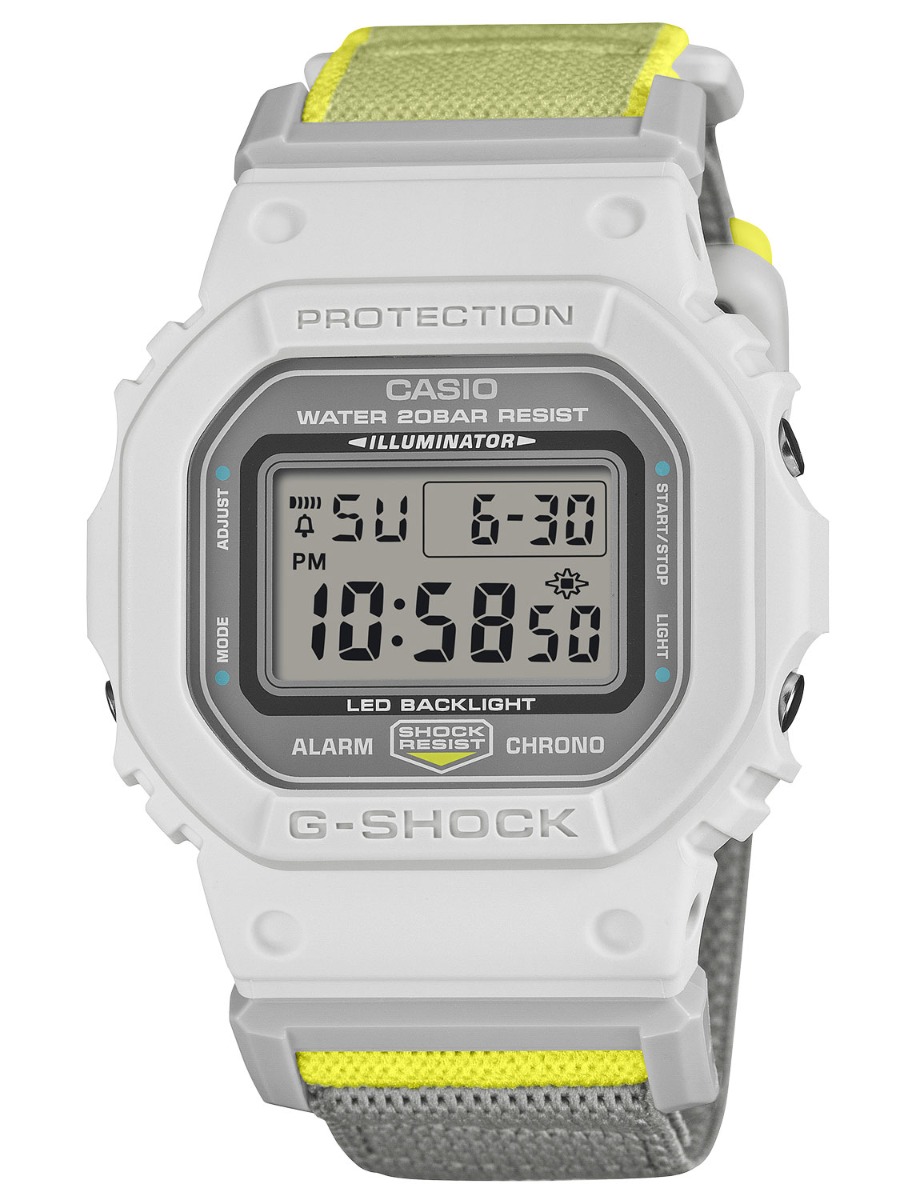 Casio G-Shock Digital 5600 Series DW-5600MNC-7A8ER - Digitalt - Grå Svart - Herrklocka - Textil - Härdat mineralglas