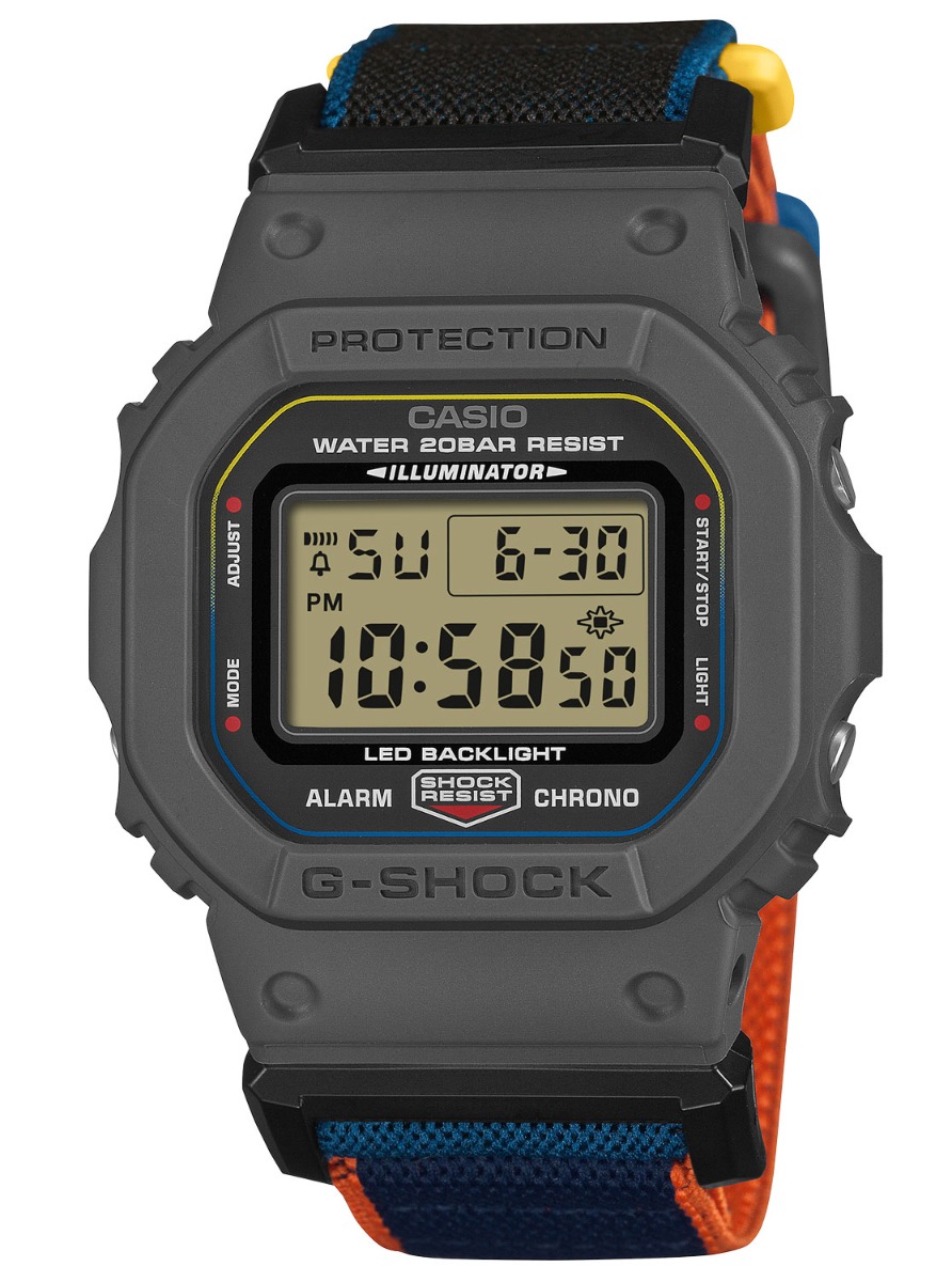 Casio G-Shock Digital 5600 Series DW-5600MNC-8A2ER - Digitalt - Svart - Herrklocka - Textil - Härdat mineralglas