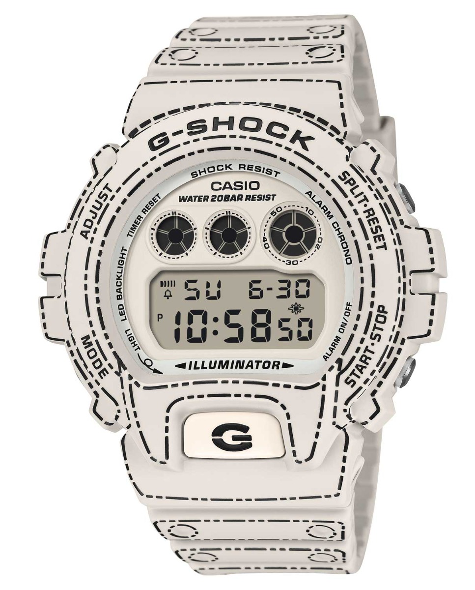Casio G-Shock Digital 5600 Series Limited DW-6900RGM-5ER - Digitalt - Vit - Herrklocka - Harts - Härdat mineralglas
