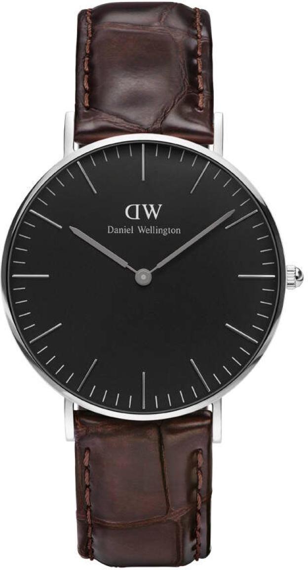 Daniel Wellington Outlet | Daniel Wellington Classic Black York - Quartz - Silver - Damklocka - Läder - Härdat mineralglas