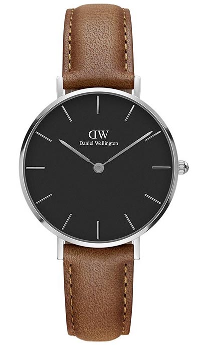Daniel Wellington Outlet | Daniel Wellington Classic Petite Durham DW00100178 - Quartz - Silver - Damklocka - Läder - Härdat mineralglas